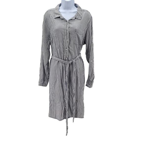 St John's Bay women's striped midi dress Sz XXL nautical office preppy fisherman - Picture 1 of 10
